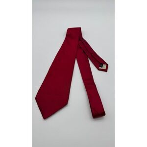 Yves Saint Laurent Rive Gauche Red Silk Tie Made in Italy Solid Necktie 59.5in